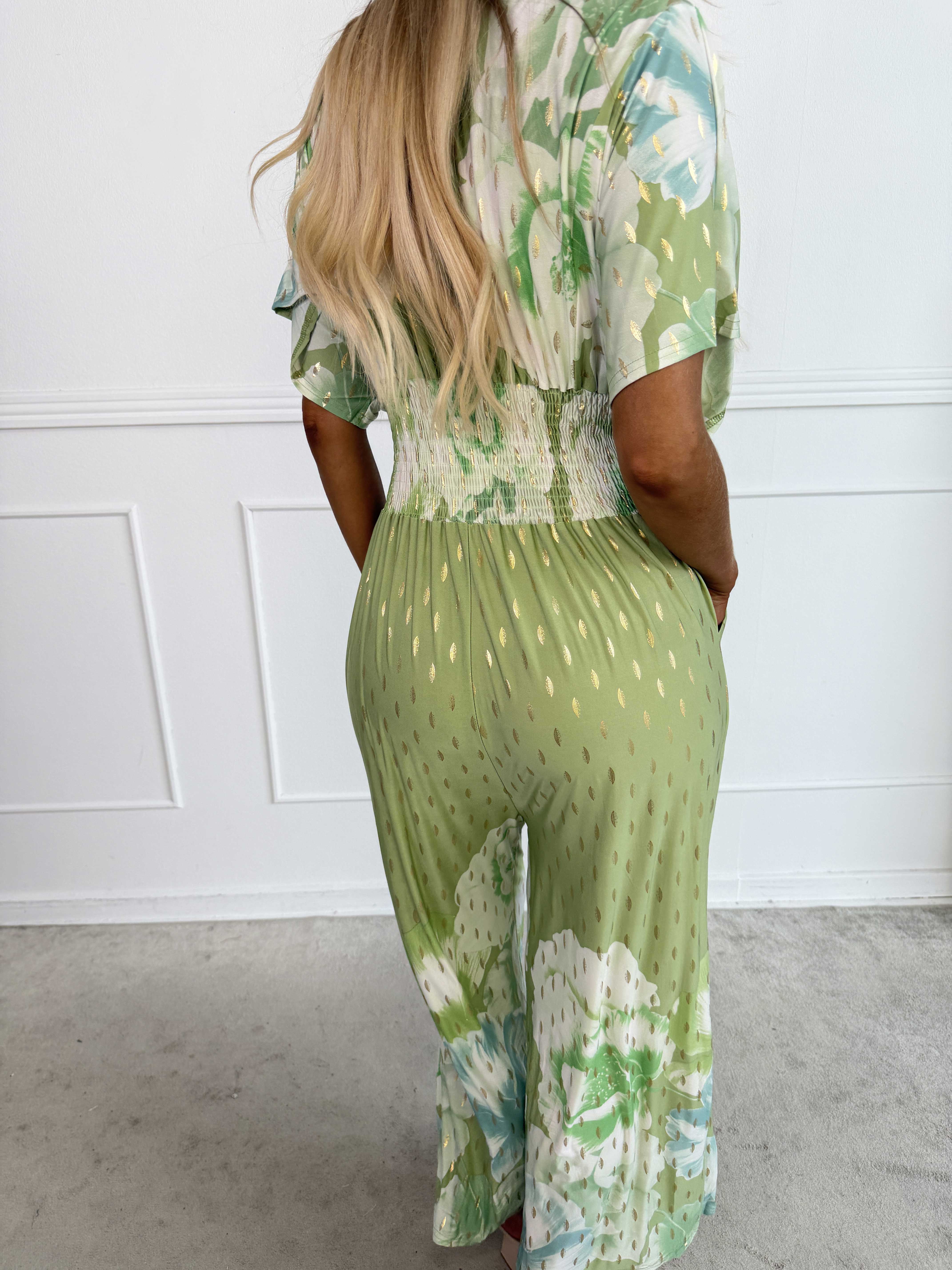 Pams Peony Jumpsuit - Elastisk buksedragt med blomstermotiver